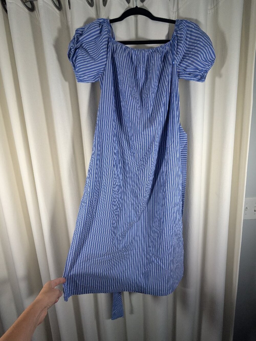 ZARA Womens Blue Striped Midi Sheath Dress Cap Sleeve, Sz S, Nautical Vaca, NWT